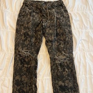 Vintage Savannah snake skin print corduroy joggers
